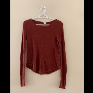 Garage Copper Orange Long Sleeve Top